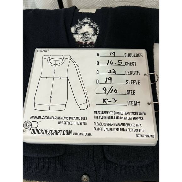 Abercrombie Kids Button Down navy blue Cardigan Sweater knit sz 9/10 - Picture 6 of 9